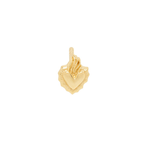 FLAMING HEART STUD GOUD